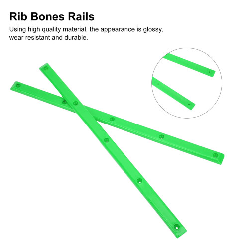 Durable Green Rib Bones Rails for Longboard 35.7cm, POM Material 1