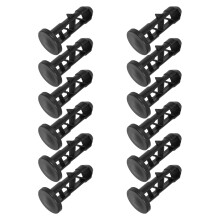 12Pcs Black Plastic Trash Can Lid Pins for Outdoor 240L Bins, Home Use