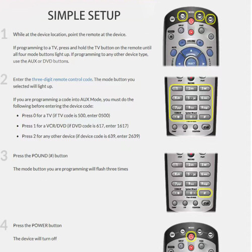 2 Pack Remote Control 20.1 IR Replacement for Dish Network TV DVD VCR, Easy Setup and Reliable Performance 2