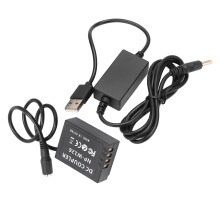 Dummy-Batterie-Netzadapter & USB-Kabel kompatibel mit Fuji XT2 XT3 XT20 XH1