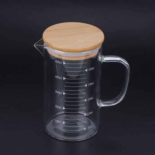 Borosilikat-Messbecher 500 ml mit transparentem Deckel 2
