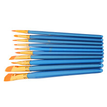 Watercolor & Acrylic Paintbrushes Set Nylon Hair Portable with Blue Handle