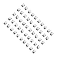 50pcs Steel Hole Beads for Jewelry Making, 4mm Square Frame Spacer