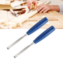 2pcs Wood Chisels 1/2in Flat Slotting Carving Set with Blue Handles