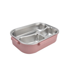 600ml Pink Stainless Steel Leakproof Lunch Box Insulated Sealed Cartoon Style