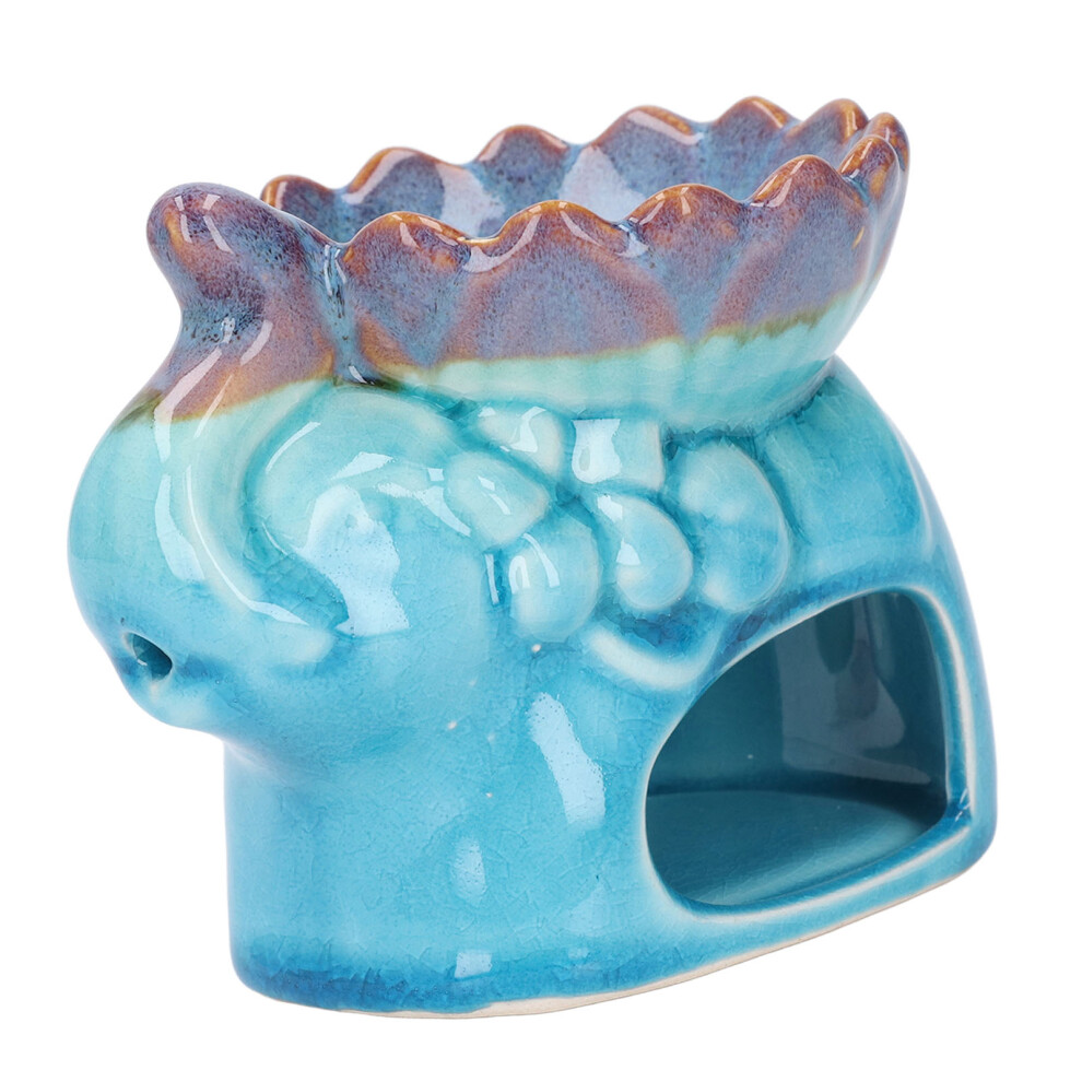 Blue Ceramic Aromatherapy Oil Burner Tealight Candle Holder For Home Office