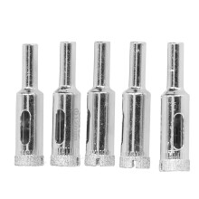 5 Stück Glasschneidbohrer-Set, Baustahl, ø 12 mm, Länge 50 mm