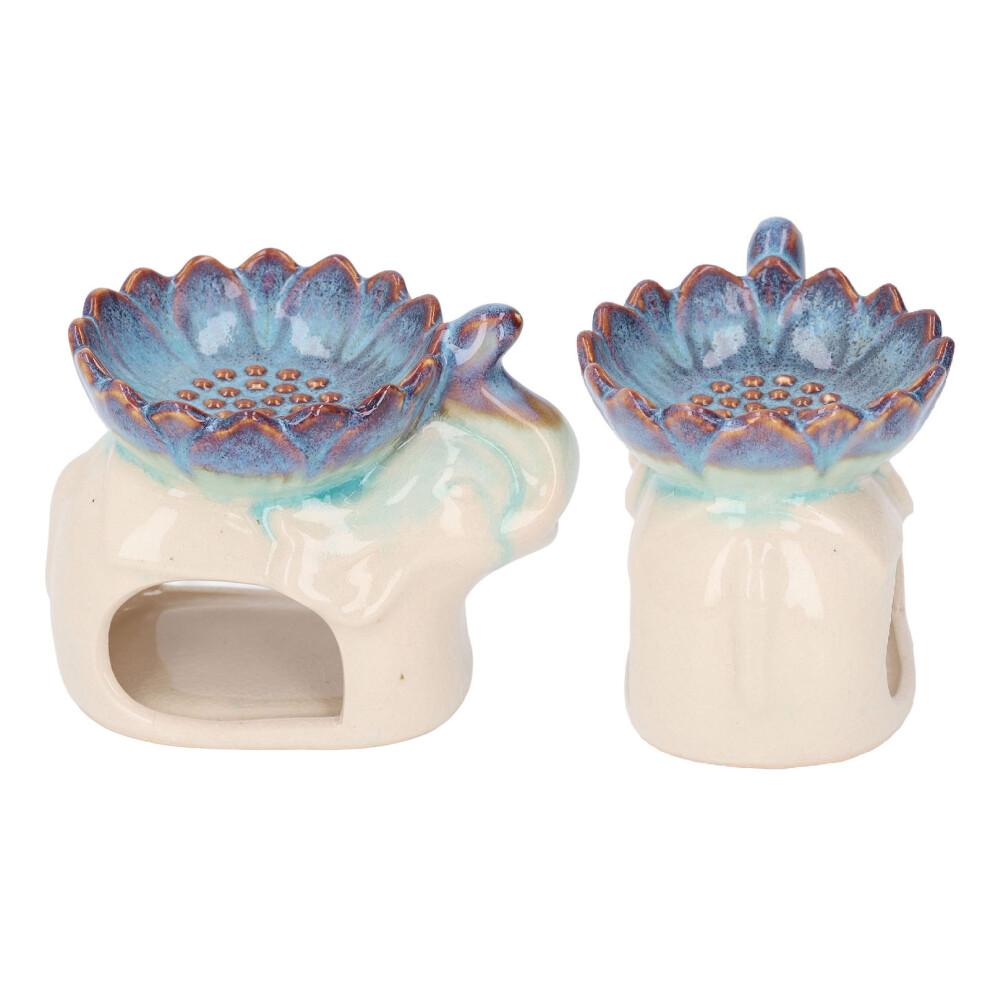 Elephant Ceramic Aroma Wax Warmer â Ice Crack Texture Pattern Candle & Oil Burner