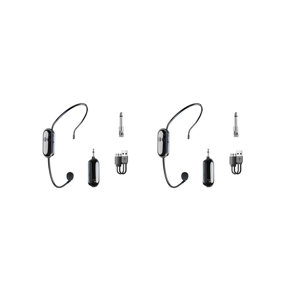 2X 2.4G Wireless Microphone Headset Long Range 30M For Voice Amplifiers, Speakers, Karaoke, Teaching, Outdoor Speeches 4711356399903