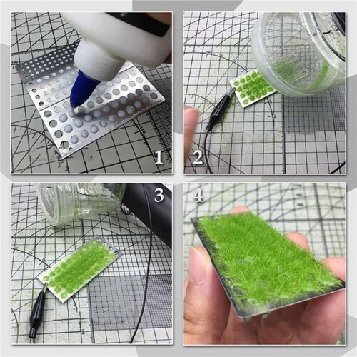 2X 1/72 1/48 1/35 Scale Static Grass Planting Template Tool for Electrostatic Flock Applicator Scene Sand Table