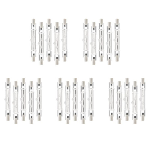 25 Pack R7S 118mm 300W 230V,R7S Halogen Linear Light Bulb, Dimmable Halogen Lamp for Construction Landscape Lighting