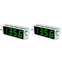 2X Kit de Reloj Digital Control de Luz 1 Pulgada LED Tubo Digital 51 Microcontrolador Reloj Electrónico Piezas de Bricolaje con Carcasa