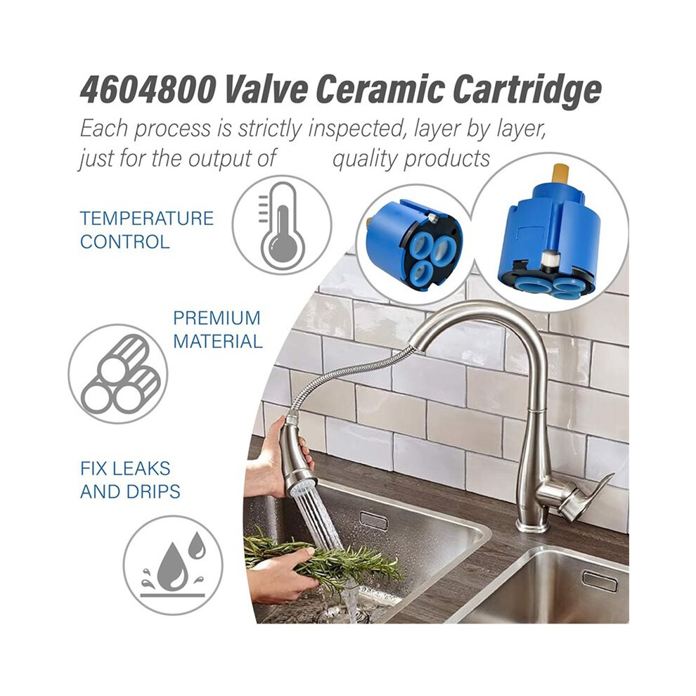 4Pcs 46Mm Faucet Cartridge,Faucet Cartridge Replacement, For Grohe 46048000 Single Handle Faucet And Sink Faucet 6033107866853