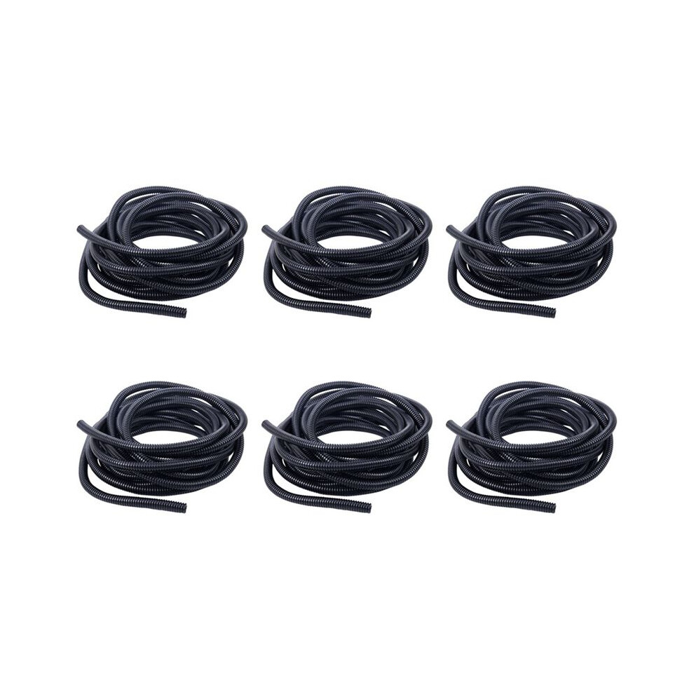 Photos - Other Hand Tools 6pcs 20 Ft Split Wire Conduit Polyethylene Tubing Black Color Sleeve Tube 10mm Inner Diameter
