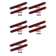 10Pcs 10Inch 15 LED Trailer Light LED Stop Turn Tail Light Third Brake Bar Strip for Heavy Duty Boats Trucks Red