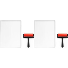 2X Plaque de Gel 8x10 Pouces, Plaque D'Impression en Gel Imperméable et Lavable avec Caoutchouc, Adaptée à la Fabrication de Cartes, Aux Arts et à