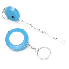 Mini Blaue Weiche Maßband Schlüsselanhänger, ausziehbarer Lineal für Nähen & Stoff