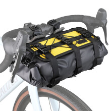 Sacoche de Guidon de Vélo Étanche, Capacité Réglable, Sac Étanche Amovible pour VTT, Vélo de Route et de Gravier, Sac de Cyclisme Avant C