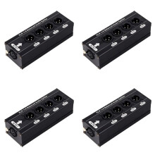 4X XLR 1x4 Balanced 1 in 4 Out 3 Pin XLR Audio Splitter Audio Signal Splitter Box No Power Supply Required