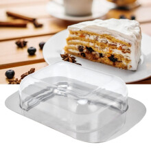 Stainless Steel Butter Container with Transparent Lid, 18.8x12.3cm