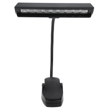 Black USB LED Clip-On Music Stand Light Adjustable Neck Desk Lamp