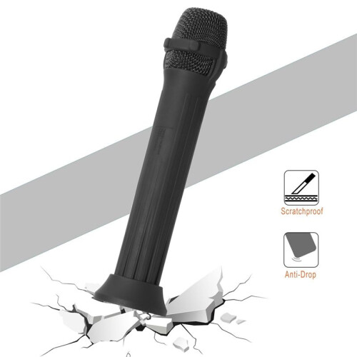 Custodia In Silicone per Microfono Wireless  Custodia Protettiva Anti-Rotolamento con Base per Microfono Supporto per Microfono 1 Pz 2