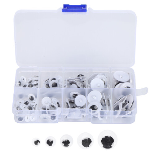 100 Pcs Assorted Plastic Sew-On Eyes for Crafts, 8-18mm 1
