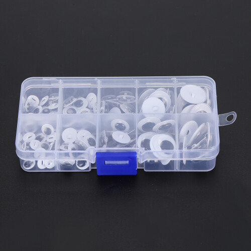 100 Pcs Assorted Plastic Sew-On Eyes for Crafts, 8-18mm 2