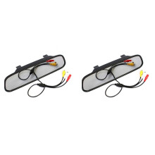 2pcs 4.3-Inch Rearview Mirror Display Car HD LCD Screen DVD Display Reversing Camera Car Accessories