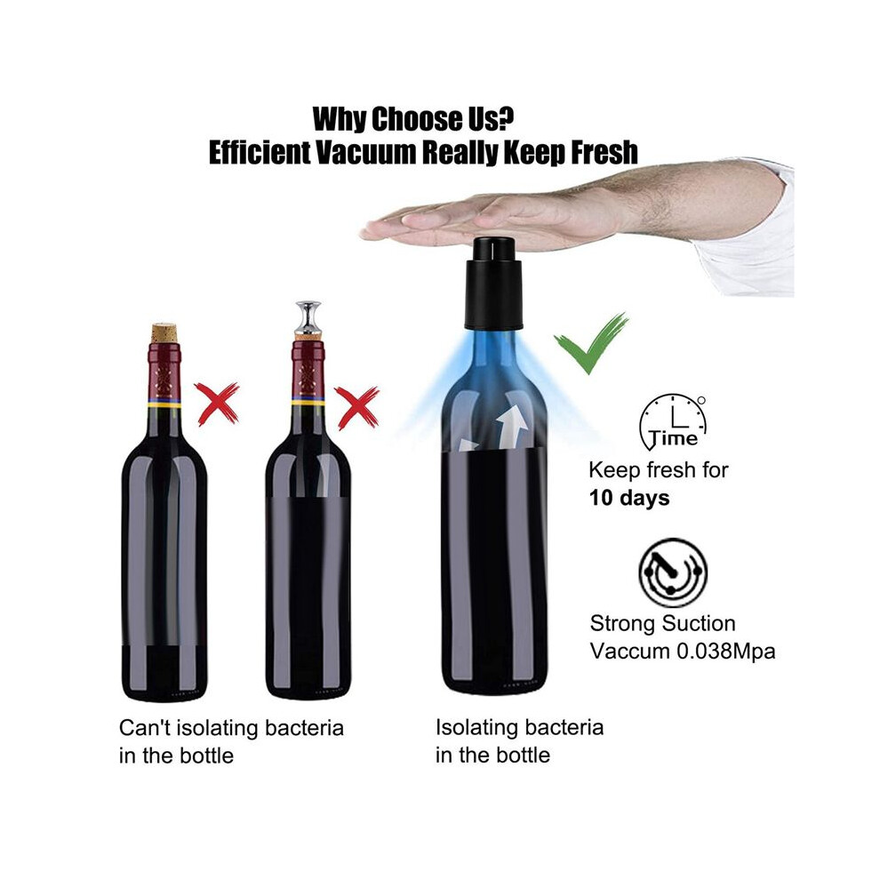 4 Pack Wine Bottle Stopper Vacuum Wine Stoppers Reusable Wine Preserver Wine Corks Wine Bottle Stopper 6033987853622