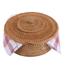 1Set Rieten Tortilla Warmer Mand Met Handvat En Ademend Doek