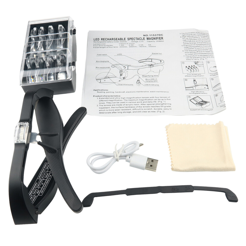 Light 5X Headset Magnifier With Led S, Interchangeable Lenses, 56G
