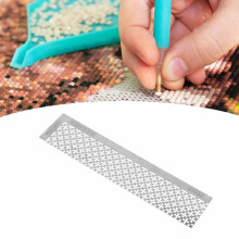 Stainless Steel Rhinestone Painting Ruler 140mm DIY Grid Point Drill Pen Tool