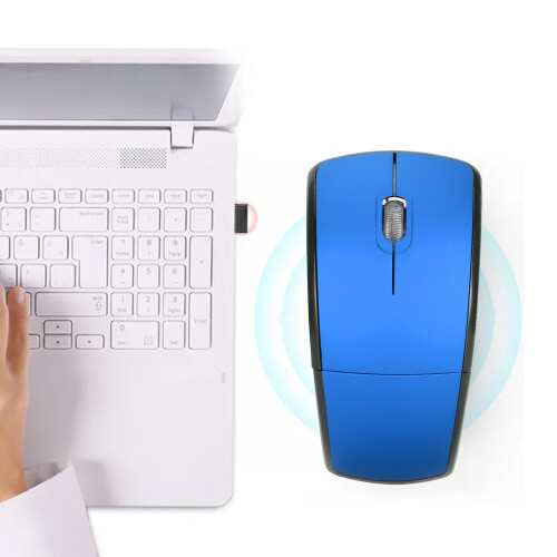 Wireless Slim Mini 2.4G Optical Mouse for Laptop, Blue