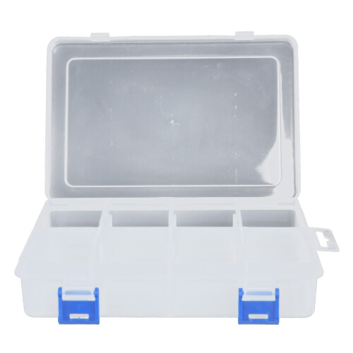 3Pcs Transparent Parts Box with Removable Grids, PP Storage Case 1
