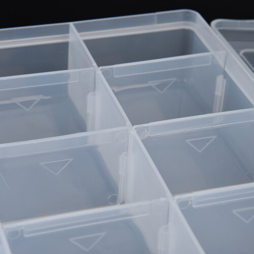 3Pcs Transparent Parts Box with Removable Grids, PP Storage Case 2