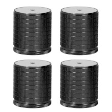 4 pcs Adjustable Aluminum Alloy Furniture Risers 50-500kg, Black