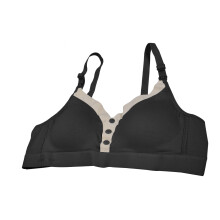 Wireless Nursing Bra V Shape M 34/75 Black Breathable Maternity Bra