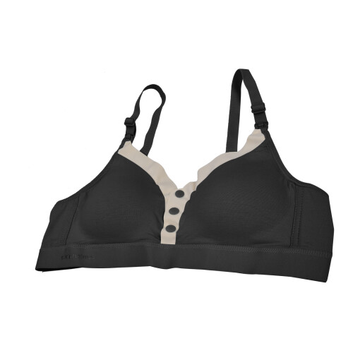 Wireless Nursing Bra V Shape M 34/75 Black Breathable Maternity Bra