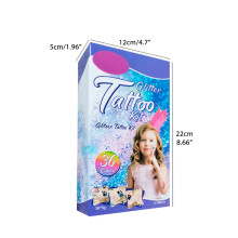 Glitter-Tattoo-Set 24 Farben 93 Vorlagen Body Art Coloring Party