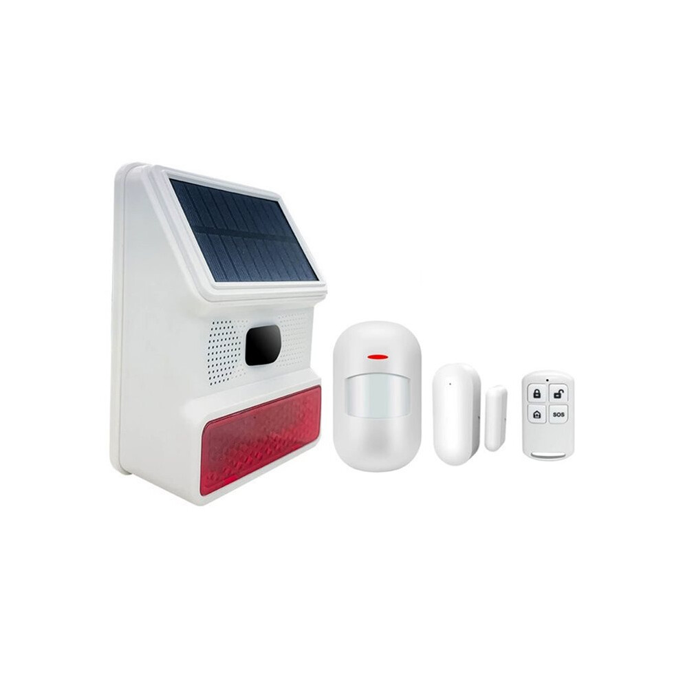 Solar Motion Sensor Alarms Outdoor Infra Sound & Alarms Flashing Warning Strobe Security For Outdoor Light/Red 4712667103418