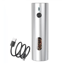 Elektrische Salz- und Pfeffermühle mit USB-Anschluss, Einstellbarem Mahlgrad, Automatische Gewürzmühle für die Küche