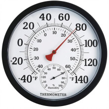 10 Inch Large Indoor Outdoor Thermometer Waterproof, Analog Wall Thermometer with Hygrometer Humidity Gauge, for Patio