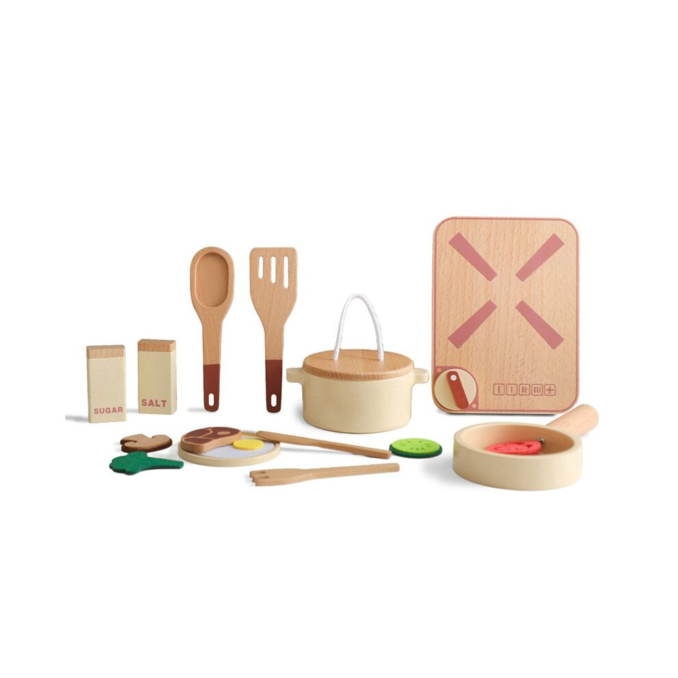 Montessori Children's House Kitchen Set Toys Wooden Pretend Kitchen Toys Wooden Cooking Set Saudism