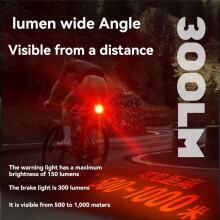 For Bicycle Brake Induction Tail Light High Battery Life Charging Road Lights Night Riding Mountain Bike Riding