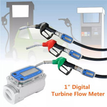 2X Turbine Digital Fuel Flow Meter Oval Gear Flow Gauge BSPT/NPT 1inch 200L/Min