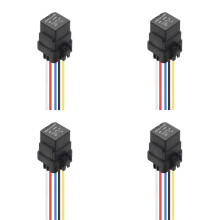 4X 12VDC 40A Relais Étanche avec Fils de Prise de Faisceau Relais à 5 Broches JD2912-1Z-14VDC 40A 14VDC Relais Automobile