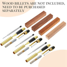 24-Pack Wooden Pen Set, Rotating Ballpoint Pen Set with Replacement Copper Turntable, DIY Classroom Supplies C