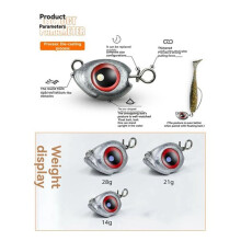 5pcs Swing Jig Sinker Weights for Soft Lure Fishing Easy Hook Combo Aggravated Design 14g