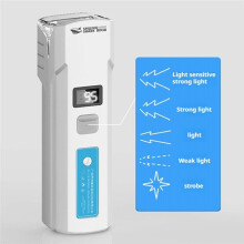 SMILING Bicycle Headlight Digital Display Waterproof High Brightness Bike Flashlight for Mountain Night Riding White